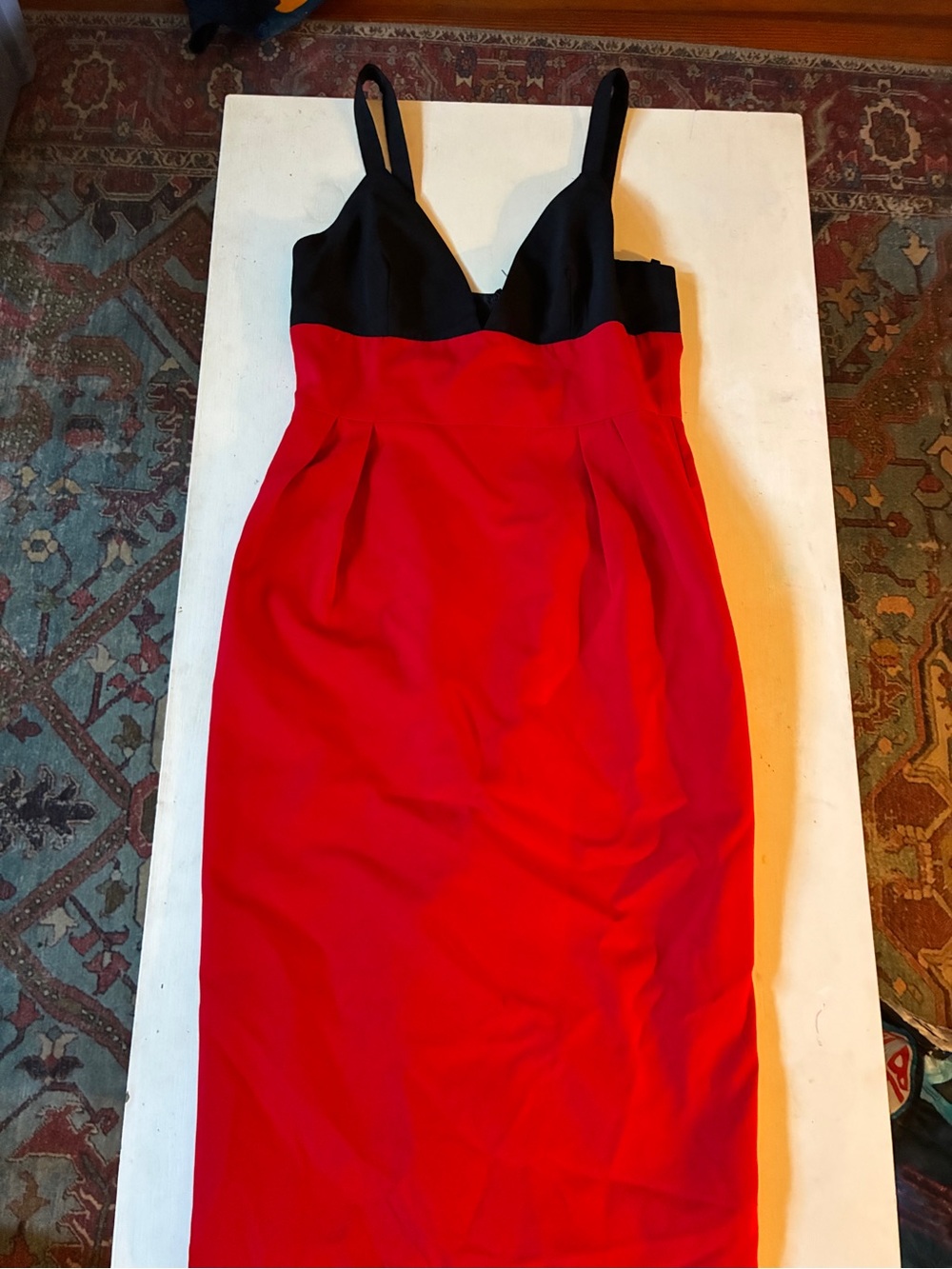 Jill Stuart Black and Red Strappy Midi Dress